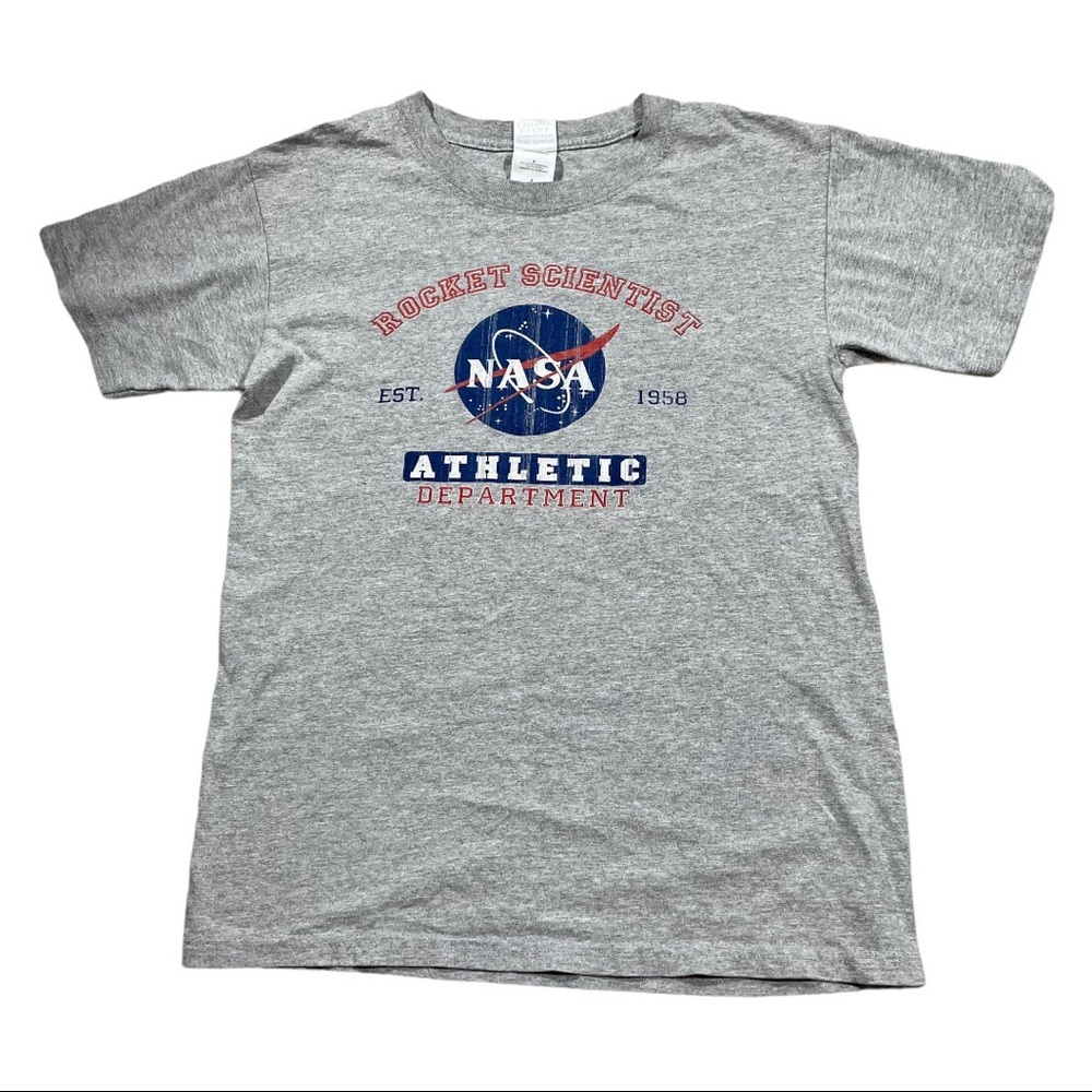 NASA Graphic Tee Gray T-Shirt Rocket Scientist